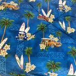 Dean Miller Hawaiian Going Aloha Twin Blue Comforter Woody Cars, Surfboards. Fixed Price $59.99.