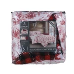 Sunham Holiday Reversible Comforter Set Red Toile/black Plaid Full/queen. Fixed Price $45.99.