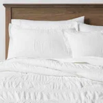 Threshold Seersucker Comforter & Shams Woven Bedding Set King Size - White. Fixed Price $55.00.