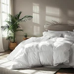 Serta 233 Thread King White Goose Feather And Down Fiber Comforter. Fixed Price $59.99.