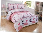 Fancy Linen Teens/girls Comforter Set Paris Eiffel Tower Queen Pink. Fixed Price $49.90.