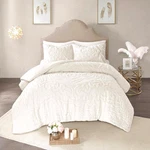 Madison Park Virginia Duvet Cover Set Full Queen Ivory Cotton 3PC Floral Nwt. Fixed Price $62.99.