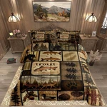Feelyou Rustic Cabin Comforter Set Queen Wildlife Hunting Quilt Boys & Tee. Fixed Price $72.99.