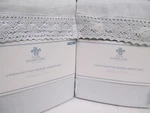New Simply Shabby Chic Linen Cotton Blue Crochet Lace Sheet Set - Twin. Fixed Price $169.99.