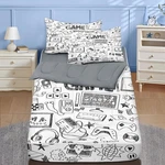 Nesker Gaming Bedding Set: Twin Zipper, 3-PIECE Comforter With Fitted Sheet. Fixed Price $74.84.