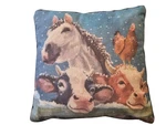 Horse Cow Chicken Equestrian Pony Throw Pillow Ranch Country. Fixed Price $14.98.