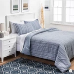 Threshold Classic Stripe Comforter Set Multi Blue King Size - 3PC. Fixed Price $119.99.