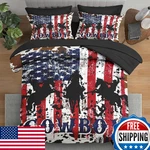 Pamnest Cowboy Horse Flag Queen Comforter Set - 7 Pieces Kids Bedding. Fixed Price $89.02.