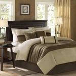 Palmer Comforter Set - Faux Suede Design, Striped Accent, All Season Down Altern. Fixed Price $141.99.