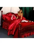 Custom Made Comforters Of Shiny & Slick Nouveau Bridal Satin. Fixed Price $579.00.