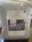 King Seersucker Comforter & Sham Set Light Gray - Threshold. Fixed Price $35.00.