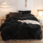 Haihua Luxury Plush Shaggy Duvet Cover Set,queen Black Comforter Sets 3 Pi. Fixed Price $70.85.