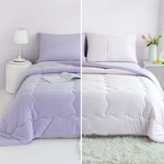 Reversible Ultra-soft Purple And Light Pink King Size Bed Comforter Set, Jers.... Fixed Price $83.51.