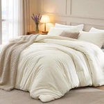 Queen Comforter Beige, 3-PIECE 90% Polyester 10% Linen Blend Bedding Set,. Fixed Price $54.46.