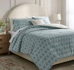 Threshold Yarn Dye Ikat Comforter Set King Ivory/teal Blue New. Fixed Price $65.99.