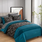 Luxudecor Teal Blue Comforter Set Size, 7 Pieces King,. Fixed Price $84.93.
