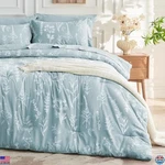 Queen Bed In Bag 7 Pieces Reversible Comforter Set, Botanical Flowers Design. Fixed Price $92.50.