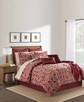 Sunham Huntington Jacquard Comforter Bedroom Set Red Size King Defected. Fixed Price $276.00.