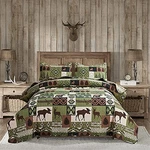 Rustic Bedding Quilt Set Size Lodge Cabin Bedspread King Olive Green Bear. Fixed Price $49.59.
