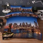 New York Skyline Night City 3D Quilt Duvet Doona Cover Set Pillow Case Print. Fixed Price $74.30.