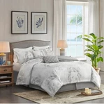 Harbor House 3-PCS Sea Breeze Comforter Set, King, Grey/ White HH10-1774. Fixed Price $129.00.