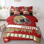 Erosebridal Football 7 Pcs Comforter Set Fans Queen, Red Black. Fixed Price $46.12.