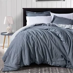Chezmoi Collection Chambray Cotton Lightweight Comforter Set King Size 3-PIECE. Fixed Price $92.17.
