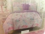 Kidz Corner, Twin 3 Piece Unicorn, Rain Cloud Print Comforter Set. Fixed Price $60.00.