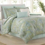 Williamsburg Sea Glass Paisley 4P King Comforter Set New. Fixed Price $169.95.