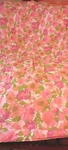 Retro Pink Green Floral Print Custom Made Comforter 72"X66" Twin Pale Back. Fixed Price $68.00.
