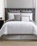 Truly Soft Everyday Hotel Border 7PC Comforter Set King White & Grey Nwt. Fixed Price $99.99.