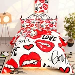 NAMOXPA6 Pieces Love Themed Comforter Sets Teens GIRLS3D Red Lip. Fixed Price $68.72.