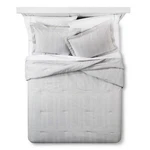 Nate Berkus Full/ Queen Comforter Set Dotted Stripe Gray 3P Shams New 1ST. Fixed Price $79.99.