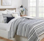 Threshold Clipped Jacquard Stripe Comforter 8 Pc Set Full Navy New. Fixed Price $50.00.