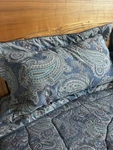 Vtg Westpoint Jp Steven King Comforter Shams Skirt 2 Valance Paisley Blue Usa. Fixed Price $184.00.