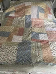 Quilt Coverlet Full/queen Cotton Green Blue Pink Ruffle Floral Cottagecore 90X94. Fixed Price $55.00.