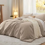 Bedsure Queen Size Comforter Set Khaki Soft Prewashed Bedding All Seasons. Fixed Price $59.99.