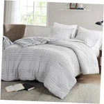 Cotton Comforter Set Jacquard Pom-pom Tufts Design, Down Full/queen Grey. Fixed Price $53.27.