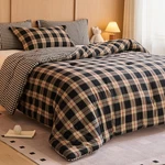100% Cotton Comforter Set Queen Size Reversible Yarn-dyed Checkered Design, So. Fixed Price $104.43.