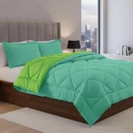 Elegance Linen Super Soft Goose Down 3PC Reversible Full, Aqua/lime. Fixed Price $56.40.