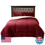 Lavish Home 3 Piece Sherpa/fleece Comforter Set King Burgandy. Fixed Price $80.62.