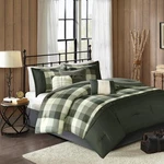 Madison Park Ridge Comforter Set - Cabin Lodge Plaid Herringbone Design, Sea, Ki. Fixed Price $163.99.