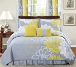 All American Collection New 6PC Flower Printed Reversible Bedspread Set With .... Fixed Price $90.25.