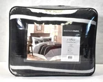 Madison Park 7 Piece Queen Size Comforter Set Bedding Black Finish MP10-423. Fixed Price $57.60.