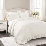 Lush Decor Reyna Ruffle King Bedding Set Soft Microfiber 3 Piece Comforter. Fixed Price $180.90.
