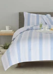 Nip Goodness & Grace Sunset Stripe Blue White Full Queen Comforter 3PC. Fixed Price $75.19.