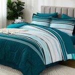 Dobuyly Teal Queen Comforter Set 7 Pieces, Blue Boho Striped Bed In Bag Que.... Fixed Price $56.19.
