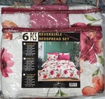 Sunrise Yareli King Reversible Pre-washed 6PC Bedspread Set Floral Polyester. Fixed Price $59.98.