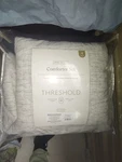 Threshold 4-PIECE Comforter & Decorative Pillows Set Waffle, Gray, Twin/twinxl. Fixed Price $25.65.
