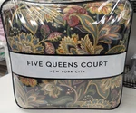 Five Queens Court Stefania Black/foral King Comforter Set -new. Fixed Price $338.99.